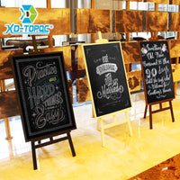 60*90cm Restaurant Menu Chalkboard Magnetic Blackboard Pine MDF Wood Frame Black Message Boards With Easel Factory Direct Sell