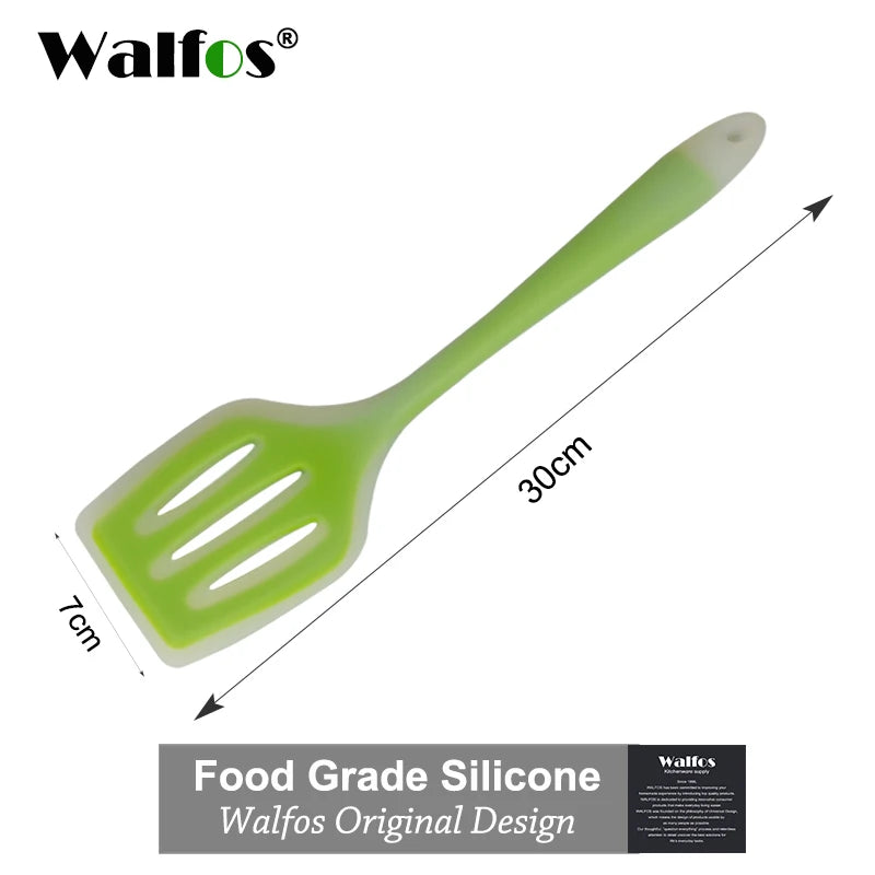 WALFOS Nonstick Silicone Slotted Turners Pot Shovel Cooking Spatula  Fried Shovel Flexible Silicone Frying Pan Turner Spatula