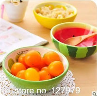 On sale! creative bowl  lovely hand painted fruit bowl  watermelon  ceramic bowl  Cartoon tableware  flatware 4 styles optional~