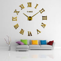 Diy Wall Cock Promotion New Home Decor Large Roman Mirror Fashion  Modern Quartz Clocks Living Room  Sticker Watch