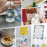 10pcs DIY craft metal 5inch wire memo photo holder clip clay&cake clamp accessories Anti-rust shiny chrome plating